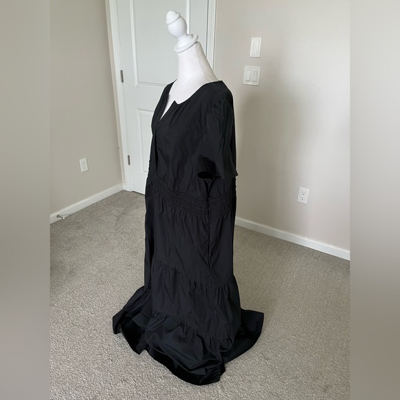 NWT Quince 100% Organic Cotton Dark Navy Tiered Maxi Dress Size 2X - Picture 3 of 12